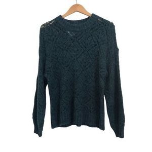 AMERICAN EAGLE Wool Blend Open Crochet Knit Sweater Size XS NWOT